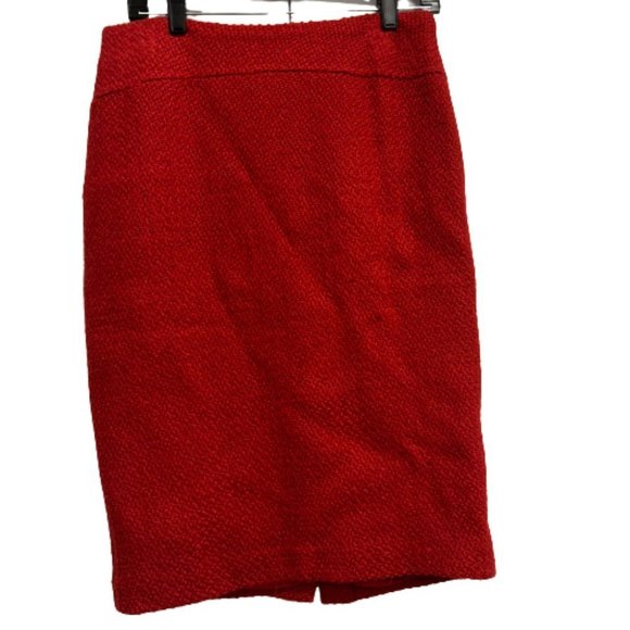 Moulinette Soeurs Dresses & Skirts - ANTHROPOLOGIE Moulinette Soeurs Red Boucle Pencil Skirt Women’s Size 6